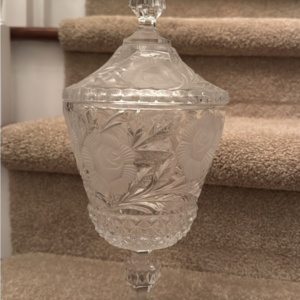 Elegant Crystal Lidded Jar